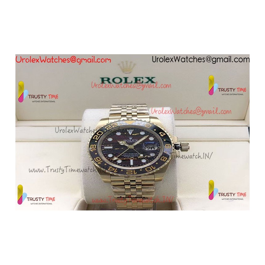 GMT-MASTER II 126718 GRNR YG ARF 1:1 BEST EDITION TIGER IRON DIAL ON YG BRACELET SUPER CLONE VR3285 CHS GMT-MASTER II 126718 GRNR YG ARF 1:1 BEST EDITION TIGER IRON DIAL ON YG BRACELET SUPER CLONE VR3285 CHS