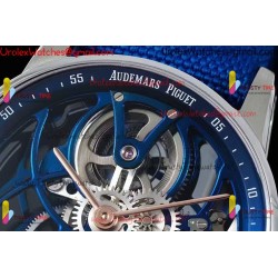 CODE 11.59 26600NB SS APPF BEST EDITION BLUE SKELETON DIAL ON BLUE NYLON STRAP ASIAN TOURBILLON