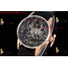 CODE 11.59 26600CR SS/RG APPF BEST EDITION BLACK SKELETON DIAL ON BLACK LEATHER STRAP ASIAN TOURBILLON