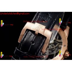 CODE 11.59 26600CR SS/RG APPF BEST EDITION BLACK SKELETON DIAL ON BLACK LEATHER STRAP ASIAN TOURBILLON