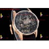 CODE 11.59 26600CR SS/RG APPF BEST EDITION BLACK SKELETON DIAL ON BLACK LEATHER STRAP ASIAN TOURBILLON