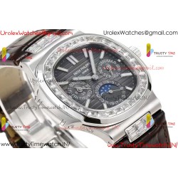 NAUTILUS 5740 T Diamond Bezel SS TWF Best Edition Grey Dial with SS Strap A240