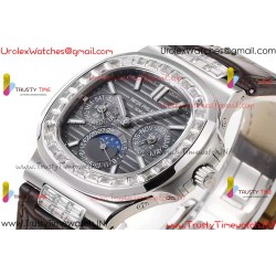 NAUTILUS 5740 T Diamond Bezel SS TWF Best Edition Grey Dial with SS Strap A240
