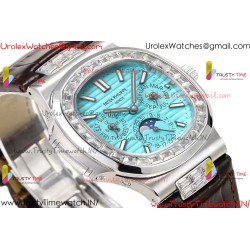 NAUTILUS 5740 T DIAMONDS BEZEL SS TWF BEST EDITION Sky Blue DIAL ON SS BRACELET A240