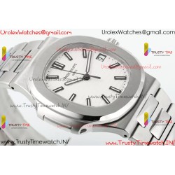 NAUTILUS 5711/1A-018 PPF 1:1 BEST EDITION TIFFANY WHITE DIAL ON SS BRACELET SUPER CLONE 26-330 V5