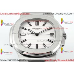 NAUTILUS 5711/1A-018 PPF 1:1 BEST EDITION TIFFANY WHITE DIAL ON SS BRACELET SUPER CLONE 26-330 V5