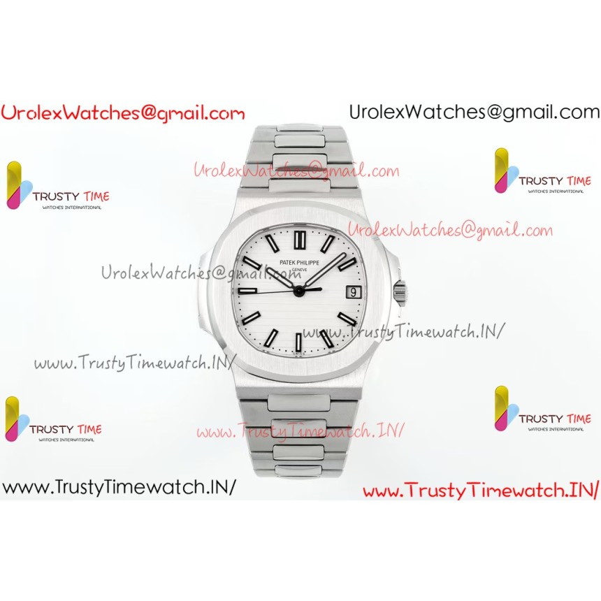 NAUTILUS 5711/1A-018 PPF 1:1 BEST EDITION TIFFANY WHITE DIAL ON SS BRACELET SUPER CLONE 26-330 V5