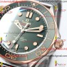 SEAMASTER 300M DIVER TITANIUM/BRONZE GOLD VSF 1:1 BEST EDITION GREEN DIAL ON TITANIUM MESH BRACELET A8806