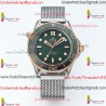 SEAMASTER 300M DIVER TITANIUM/BRONZE GOLD VSF 1:1 BEST EDITION GREEN DIAL ON TITANIUM MESH BRACELET A8806