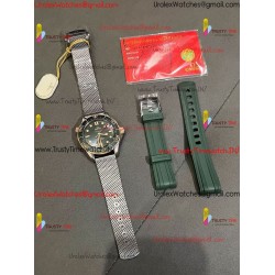 SEAMASTER 300M DIVER TITANIUM/BRONZE GOLD VSF 1:1 BEST EDITION GREEN DIAL ON TITANIUM MESH BRACELET A8806