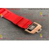RM011 RG CASE CARBON BEZEL CHRONOGRAPH KVF 1:1 BEST EDITION SKELETON DIAL RED/RG ON RED RUBBER STRAP A7750