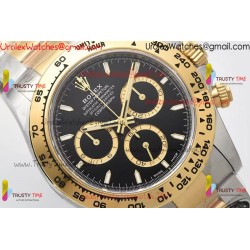 DAYTONA 126503 CLEAN 1:1 BEST EDITION BLACK DIAL GOLD SUBDIAL DIAMOND MARKER ON SS/YG BRACELET SH4131