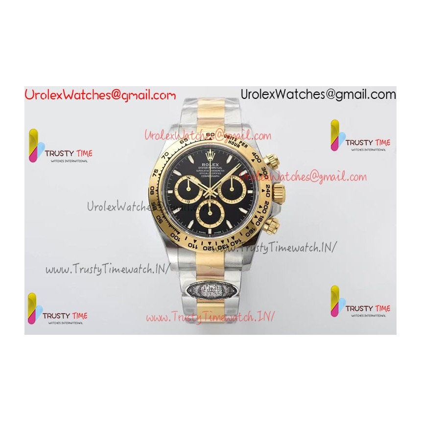 DAYTONA 126503 CLEAN 1:1 BEST EDITION BLACK DIAL GOLD SUBDIAL DIAMOND MARKER ON SS/YG BRACELET SH4131 DAYTONA 126503 CLEAN 1:1 BEST EDITION BLACK DIAL GOLD SUBDIAL DIAMOND MARKER ON SS/YG BRACELET SH4131