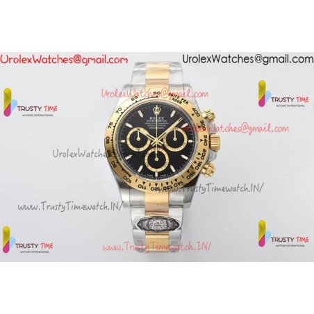 DAYTONA 126503 CLEAN 1:1 BEST EDITION BLACK DIAL GOLD SUBDIAL DIAMOND MARKER ON SS/YG BRACELET SH4131