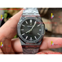 ROYAL OAK 15500 BLACK CERAMIC APSF 1:1 BEST EDITION BLACK DIAL ON BLACK CERAMIC BRACELET SA4302 SUPER CLONE