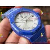 ROYAL OAK 15500 BLUE CERAMIC APSF 1:1 BEST EDITION SILVER DIAL ON BLUE CERAMIC BRACELET SA4302 SUPER CLONE
