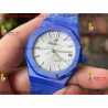 ROYAL OAK 15500 BLUE CERAMIC APSF 1:1 BEST EDITION SILVER DIAL ON BLUE CERAMIC BRACELET SA4302 SUPER CLONE
