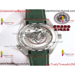 PLANET OCEAN 600M 43.5MM GREEN CERAMIC BEZEL SS VSF 1:1 BEST EDITION SILVER DIAL ON GREEN RUBBER STRAP A8900