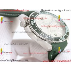 PLANET OCEAN 600M 43.5MM GREEN CERAMIC BEZEL SS VSF 1:1 BEST EDITION SILVER DIAL ON GREEN RUBBER STRAP A8900