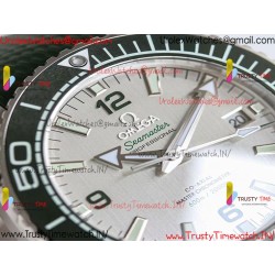 PLANET OCEAN 600M 43.5MM GREEN CERAMIC BEZEL SS VSF 1:1 BEST EDITION SILVER DIAL ON GREEN RUBBER STRAP A8900