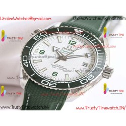 PLANET OCEAN 600M 43.5MM GREEN CERAMIC BEZEL SS VSF 1:1 BEST EDITION SILVER DIAL ON GREEN RUBBER STRAP A8900