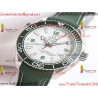 PLANET OCEAN 600M 43.5MM GREEN CERAMIC BEZEL SS VSF 1:1 BEST EDITION SILVER DIAL ON GREEN RUBBER STRAP A8900