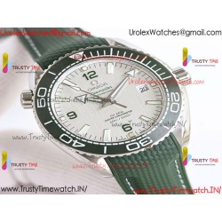 PLANET OCEAN 600M 43.5MM GREEN CERAMIC BEZEL SS VSF 1:1 BEST EDITION SILVER DIAL ON GREEN RUBBER STRAP A8900