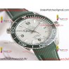 PLANET OCEAN 600M 43.5MM GREEN CERAMIC BEZEL SS VSF 1:1 BEST EDITION SILVER DIAL ON GREEN RUBBER STRAP A8900