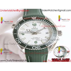PLANET OCEAN 600M 43.5MM GREEN CERAMIC BEZEL SS VSF 1:1 BEST EDITION SILVER DIAL ON GREEN RUBBER STRAP A8900