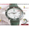 PLANET OCEAN 600M 43.5MM GREEN CERAMIC BEZEL SS VSF 1:1 BEST EDITION SILVER DIAL ON GREEN RUBBER STRAP A8900