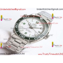 Planet Ocean 600M 43.5mm Green Ceramic Bezel SS VSF 1:1 Best Edition Silver Dial on SS Strap A8900
