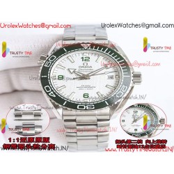 Planet Ocean 600M 43.5mm Green Ceramic Bezel SS VSF 1:1 Best Edition Silver Dial on SS Strap A8900