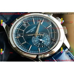 ANNUAL CALENDAR COMPLICATIONS 5205R SS GRF BEST EDITION BLUE DIAL ON BLUE LEATHER STRAP A324