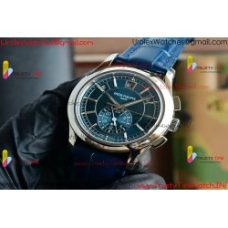 ANNUAL CALENDAR COMPLICATIONS 5205R SS GRF BEST EDITION BLUE DIAL ON BLUE LEATHER STRAP A324