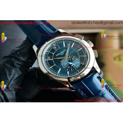 ANNUAL CALENDAR COMPLICATIONS 5205R SS GRF BEST EDITION BLUE DIAL ON BLUE LEATHER STRAP A324