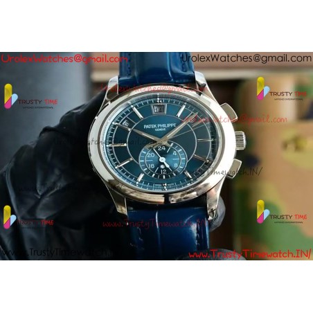 ANNUAL CALENDAR COMPLICATIONS 5205R SS GRF BEST EDITION BLUE DIAL ON BLUE LEATHER STRAP A324