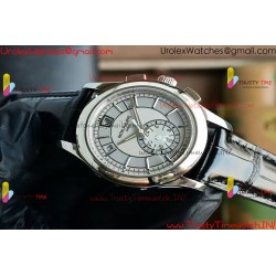 ANNUAL CALENDAR COMPLICATIONS 5205R SS GRF BEST EDITION WHITE DIAL ON BLACK LEATHER STRAP A324