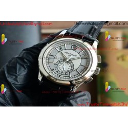 ANNUAL CALENDAR COMPLICATIONS 5205R SS GRF BEST EDITION WHITE DIAL ON BLACK LEATHER STRAP A324