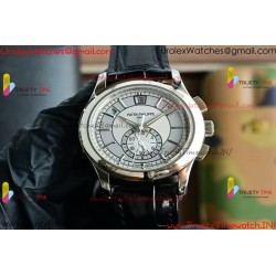 ANNUAL CALENDAR COMPLICATIONS 5205R SS GRF BEST EDITION WHITE DIAL ON BLACK LEATHER STRAP A324