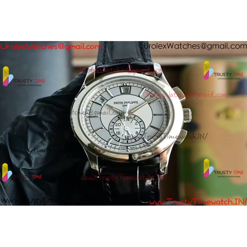 ANNUAL CALENDAR COMPLICATIONS 5205R SS GRF BEST EDITION WHITE DIAL ON BLACK LEATHER STRAP A324 ANNUAL CALENDAR COMPLICATIONS 5205R SS GRF BEST EDITION WHITE DIAL ON BLACK LEATHER STRAP A324