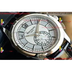 ANNUAL CALENDAR COMPLICATIONS 5205R SS GRF BEST EDITION WHITE DIAL ON BLACK LEATHER STRAP A324
