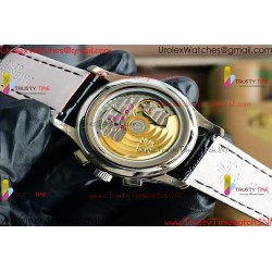 ANNUAL CALENDAR COMPLICATIONS 5205R SS GRF BEST EDITION WHITE DIAL ON BLACK LEATHER STRAP A324