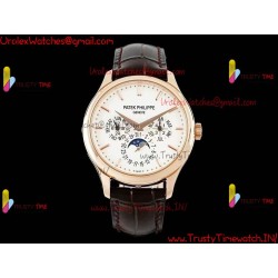 Patek Philippe 5317G-001 Rose Gold  White dial 39MM  Brown leather strap movement 240