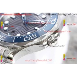 SEAMASTER DIVER 300M BLUE CERAMIC BEZEL V4 VSF 1:1 BEST EDITION Grey DIAL ON SS BRACELET SUPER CLONE ASIAN 8800