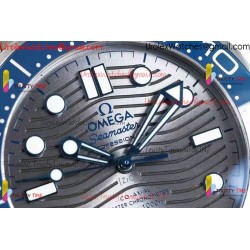 SEAMASTER DIVER 300M BLUE CERAMIC BEZEL V4 VSF 1:1 BEST EDITION Grey DIAL ON SS BRACELET SUPER CLONE ASIAN 8800