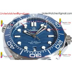 SEAMASTER DIVER 300M BLUE CERAMIC BEZEL V4 VSF 1:1 BEST EDITION BLUE DIAL ON SS BRACELET SUPER CLONE ASIAN 880
