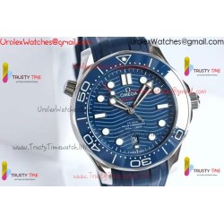 SEAMASTER DIVER 300M BLUE CERAMIC BEZEL V4 VSF 1:1 BEST EDITION BLUE DIAL ON SS BRACELET SUPER CLONE ASIAN 880