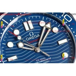 SEAMASTER DIVER 300M BLUE CERAMIC BEZEL V4 VSF 1:1 BEST EDITION BLUE DIAL ON SS BRACELET SUPER CLONE ASIAN 880
