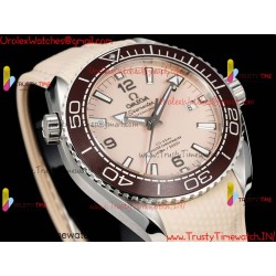 Omega·Ocean Universe TVSF 43.5MM Beige Dial Ceramic Bezel Beige Rubber Strap Movement 8900