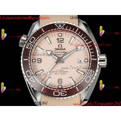 Omega·Ocean Universe TVSF 43.5MM Beige Dial Ceramic Bezel Beige Rubber Strap Movement 8900